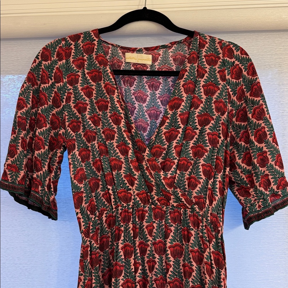 Natalie Martin Red and Black Midi Dress